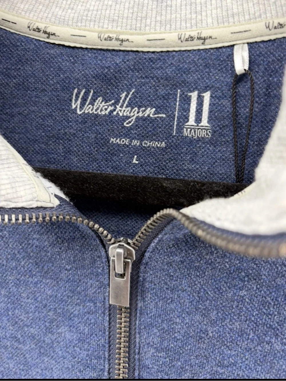 Walter‎ Hagen 11 Majors Men's Blue 1/4 Zip Pullover Golf Sweater Size Large